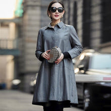 Load image into Gallery viewer, Luxury Elegant 100% Genuine Leather Long Jacket Female Spring Loose Sheepskin Windbreakers Streetwear Party Office Lady Overcoat
