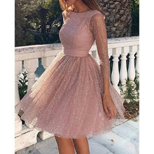 Load image into Gallery viewer, 2020 Spring Hollow Out Backless Lace Party Dress Women Sexy O-neck A-Line Princess Dress Summer High Waist Ladies Mini Dress 5XL
