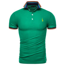 Load image into Gallery viewer, Dropshipping 2019 New Summer Cotton Polo Men Solid Deer Embroidery Short Sleeve Polo Shirt Men Fashion Polo Giraffe Mens Shirts
