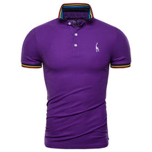 Load image into Gallery viewer, Dropshipping 2019 New Summer Cotton Polo Men Solid Deer Embroidery Short Sleeve Polo Shirt Men Fashion Polo Giraffe Mens Shirts

