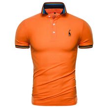 Load image into Gallery viewer, Dropshipping 2019 New Summer Cotton Polo Men Solid Deer Embroidery Short Sleeve Polo Shirt Men Fashion Polo Giraffe Mens Shirts
