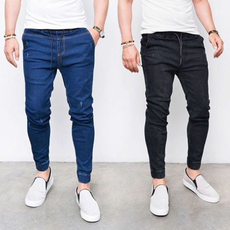 ZOGAA Men's Jeans Pants Bottoms Skinny Legging Pants Elastic Waist with Pencil Jeans Casual Sports Trousers Men Slim Fit Joggers