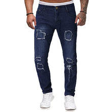 Load image into Gallery viewer, 2019 spring Men casual Jeans pocket and holes decorate jeans youth full length Denim pants trousers men large size
