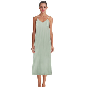 High quality women dress Summer spaghetti satin long dress very soft smooth M30262