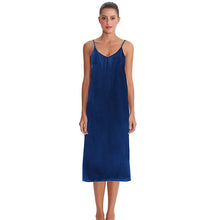 Load image into Gallery viewer, High quality women dress Summer spaghetti satin long dress very soft smooth M30262
