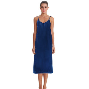 High quality women dress Summer spaghetti satin long dress very soft smooth M30262
