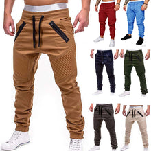 Load image into Gallery viewer, Men Casual Joggers Pants Solid Thin Cargo Sweatpants Male Multi-pocket Trousers New Mens Sportswear Hip Hop Harem Pencil Pants
