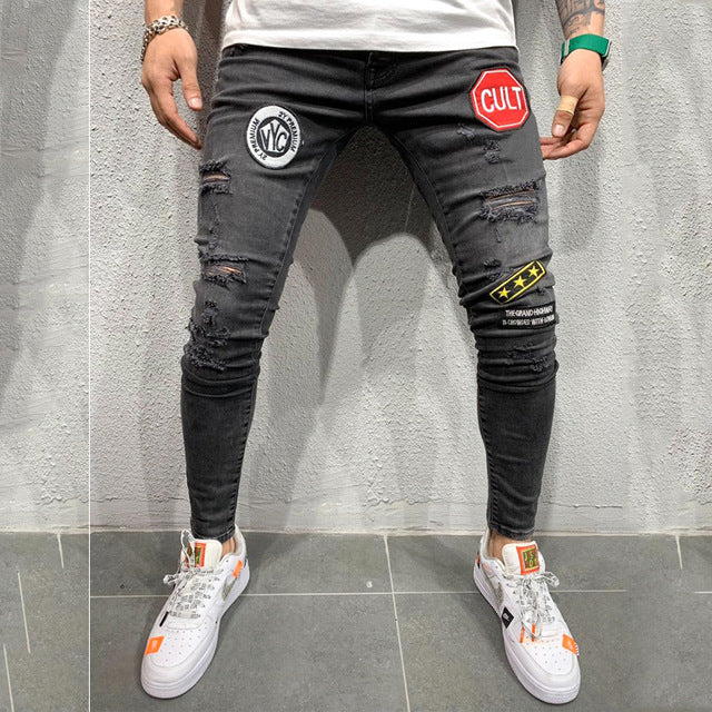 Fit Jeans Men's Denim Pants Brand New Style Trousers Jack Jones Menswear Men's Stretch Loose Plaid Casual Button Fly Straight