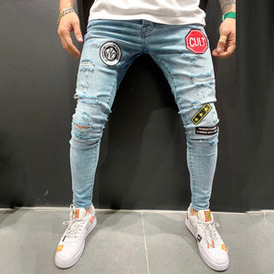 Fit Jeans Men's Denim Pants Brand New Style Trousers Jack Jones Menswear Men's Stretch Loose Plaid Casual Button Fly Straight