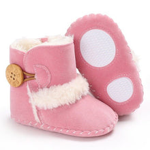 Load image into Gallery viewer, Winter Baby Boots Girls Boys Rubber Soled Shoes Infant Toddler Newborn Super Warm Snowfield Wooden Buttons Boots
