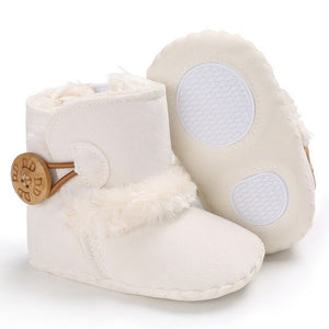 Winter Baby Boots Girls Boys Rubber Soled Shoes Infant Toddler Newborn Super Warm Snowfield Wooden Buttons Boots