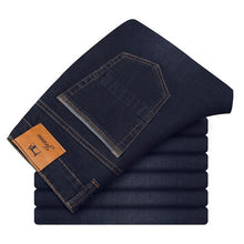 Load image into Gallery viewer, jantour 2017 Jeans Men Straight Fit Blue Stretch Denim Pants Large size Trousers Business Cowboys Man Jeans 40 42 44 size
