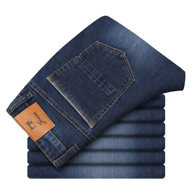 jantour 2017 Jeans Men Straight Fit Blue Stretch Denim Pants Large size Trousers Business Cowboys Man Jeans 40 42 44 size