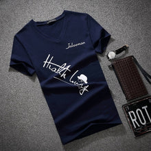 Load image into Gallery viewer, Men's V Neck T Shirt 2018 Summer Fashion letter Print Short Sleeve T Shirt Men Slim Fit Mens Top Tees Shirt Size S-5XL
