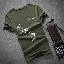 Load image into Gallery viewer, Men's V Neck T Shirt 2018 Summer Fashion letter Print Short Sleeve T Shirt Men Slim Fit Mens Top Tees Shirt Size S-5XL
