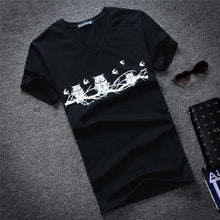 Load image into Gallery viewer, Men's V Neck T Shirt 2018 Summer Fashion letter Print Short Sleeve T Shirt Men Slim Fit Mens Top Tees Shirt Size S-5XL
