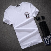 Load image into Gallery viewer, Men's V Neck T Shirt 2018 Summer Fashion letter Print Short Sleeve T Shirt Men Slim Fit Mens Top Tees Shirt Size S-5XL
