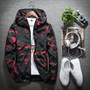 JALEEMAN  Spring Autumn Mens Casual Camouflage Hoodie Jacket Men Waterproof Clothes Men's Windbreaker Coat Male Outwear 4X