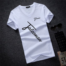 Load image into Gallery viewer, Letter print Tops Tees Short Sleeve t-shirt men's brand fashion Slim Fit sexy V neck T shirt men 2018 New Mens Summer hot sale
