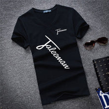 Load image into Gallery viewer, Letter print Tops Tees Short Sleeve t-shirt men's brand fashion Slim Fit sexy V neck T shirt men 2018 New Mens Summer hot sale
