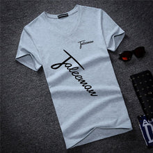 Load image into Gallery viewer, Letter print Tops Tees Short Sleeve t-shirt men's brand fashion Slim Fit sexy V neck T shirt men 2018 New Mens Summer hot sale
