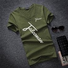Load image into Gallery viewer, Letter print Tops Tees Short Sleeve t-shirt men's brand fashion Slim Fit sexy V neck T shirt men 2018 New Mens Summer hot sale
