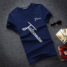 Load image into Gallery viewer, Letter print Tops Tees Short Sleeve t-shirt men's brand fashion Slim Fit sexy V neck T shirt men 2018 New Mens Summer hot sale
