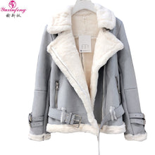Load image into Gallery viewer, Yuxinfeng Winter Suede Lambs Wool Jacket Female High Streetwear Casual Plus Cashmere Thicken Warm Long Sleeve Fur Suede Coats
