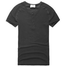 Load image into Gallery viewer, T-Shirt Men Brand Fashion henry t-shirt Mens Solid Casual Dry Slim Fitness White Shirts Tops Tee Bodybuilding T4083

