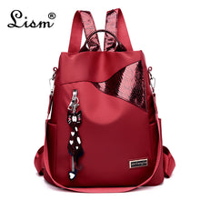 Load image into Gallery viewer, Simple style ladies backpack anti-theft Oxford cloth tarpaulin stitching sequins juvenile college bag purse Bagpack Mochila

