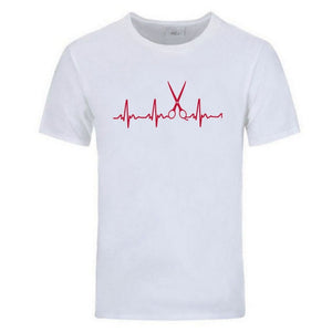 Summer Brand Clothing Hairdresser T Shirts Men Cool Hair Printed Shirt Short Sleeve Cotton Barber T-shirts Tops