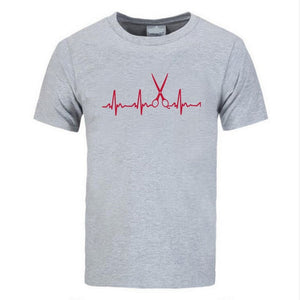 Summer Brand Clothing Hairdresser T Shirts Men Cool Hair Printed Shirt Short Sleeve Cotton Barber T-shirts Tops