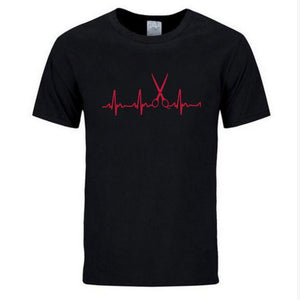 Summer Brand Clothing Hairdresser T Shirts Men Cool Hair Printed Shirt Short Sleeve Cotton Barber T-shirts Tops