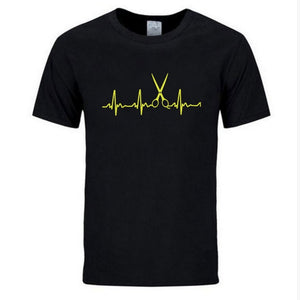 Summer Brand Clothing Hairdresser T Shirts Men Cool Hair Printed Shirt Short Sleeve Cotton Barber T-shirts Tops